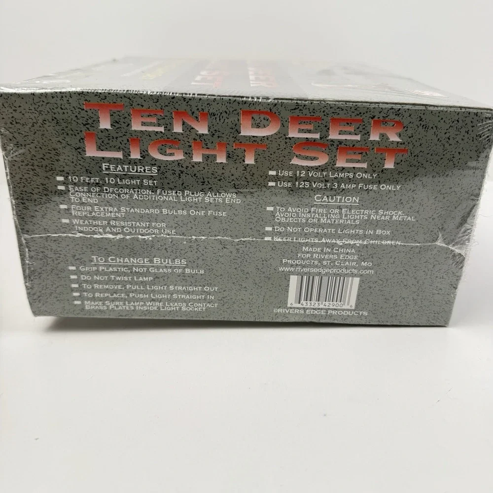 Rivers Edge Deer Light String Set 10 Piece Buck Christmas Hunting Cabin Camp
